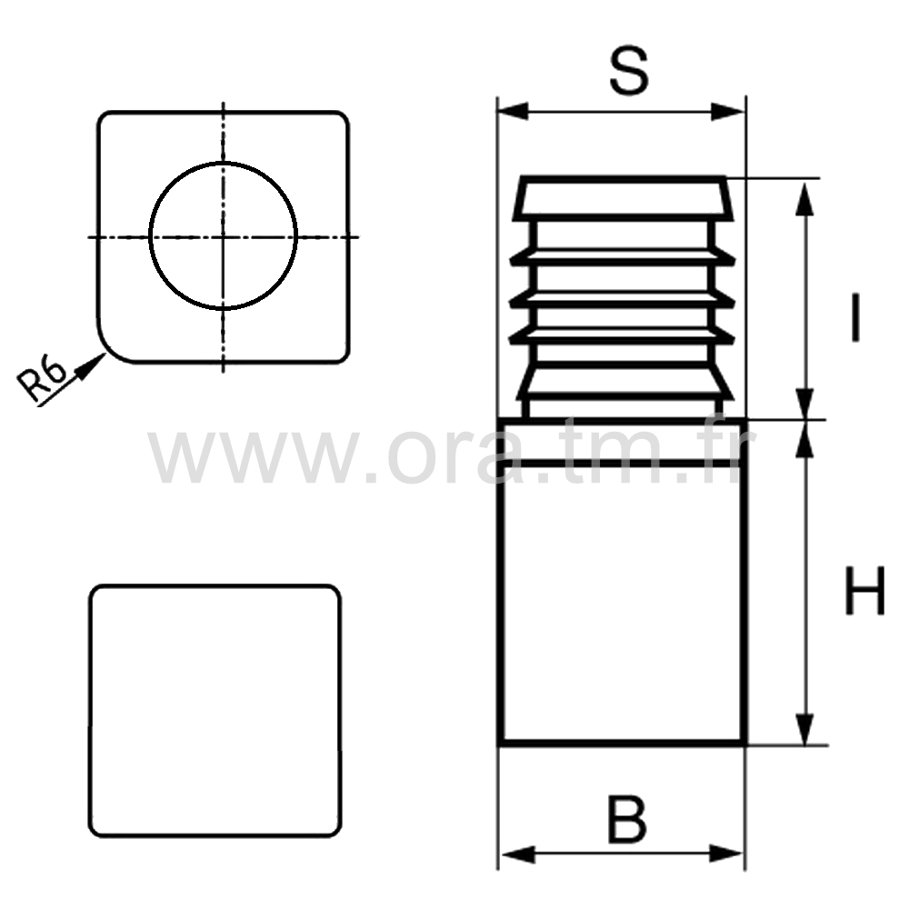 IVCC - INSERT VERIN - TUBE CARRE